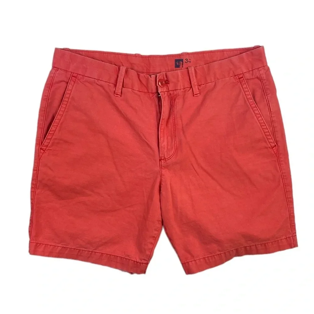 SH488 Mens GAP Clothing Brand Preppy Flat Front Chino Shorts 34